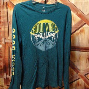 Amplify Good Vibesspell out sleeve~Since 1978 Skateboarding T~Nice~X games